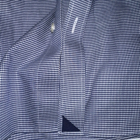 UNTUCKit Slim Fit Cotton Wrinkle Free Blue Checkered Shirt - Picture 4 of 6